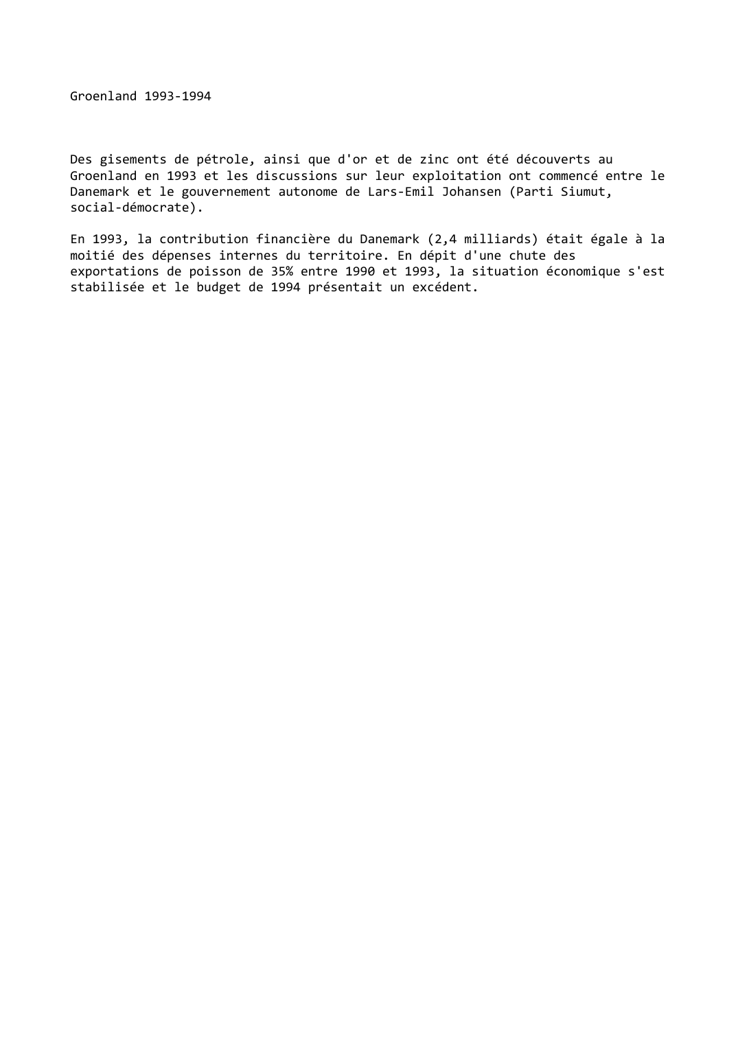 Prévisualisation du document Groenland (1993-1994)