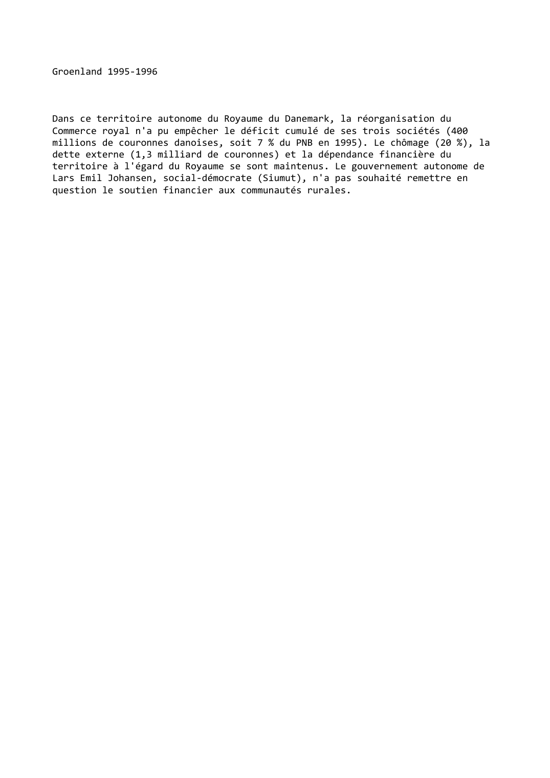 Prévisualisation du document Groenland (1995-1996)