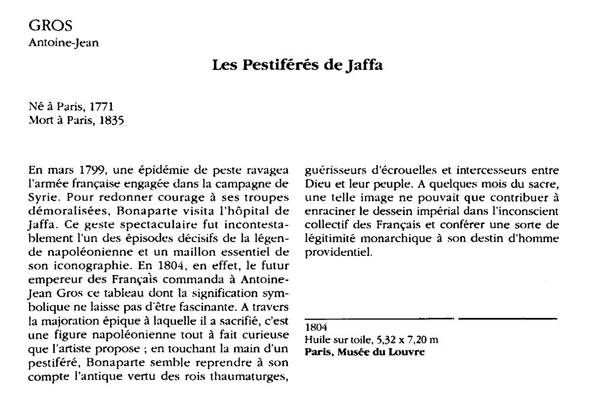 Prévisualisation du document GROS Antoine-Jean : Les Pestiférés de Jaffa