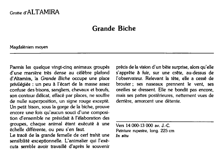 Prévisualisation du document Grotte d'ALTAMIRA:Grande Biche (analyse du tableau).