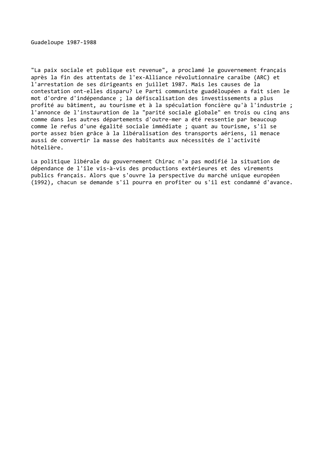 Prévisualisation du document Guadeloupe (1987-1988)