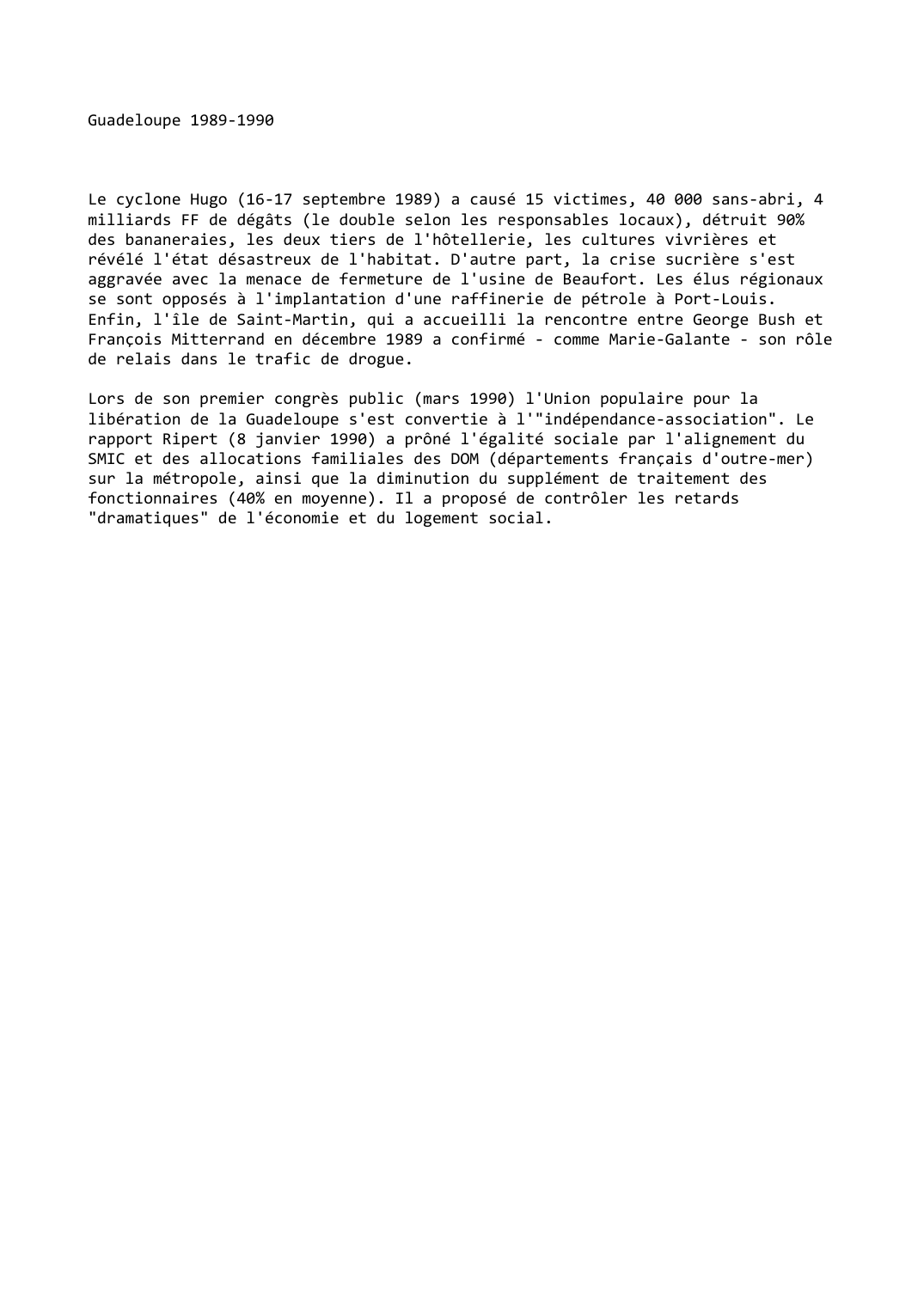 Prévisualisation du document Guadeloupe (1989-1990)