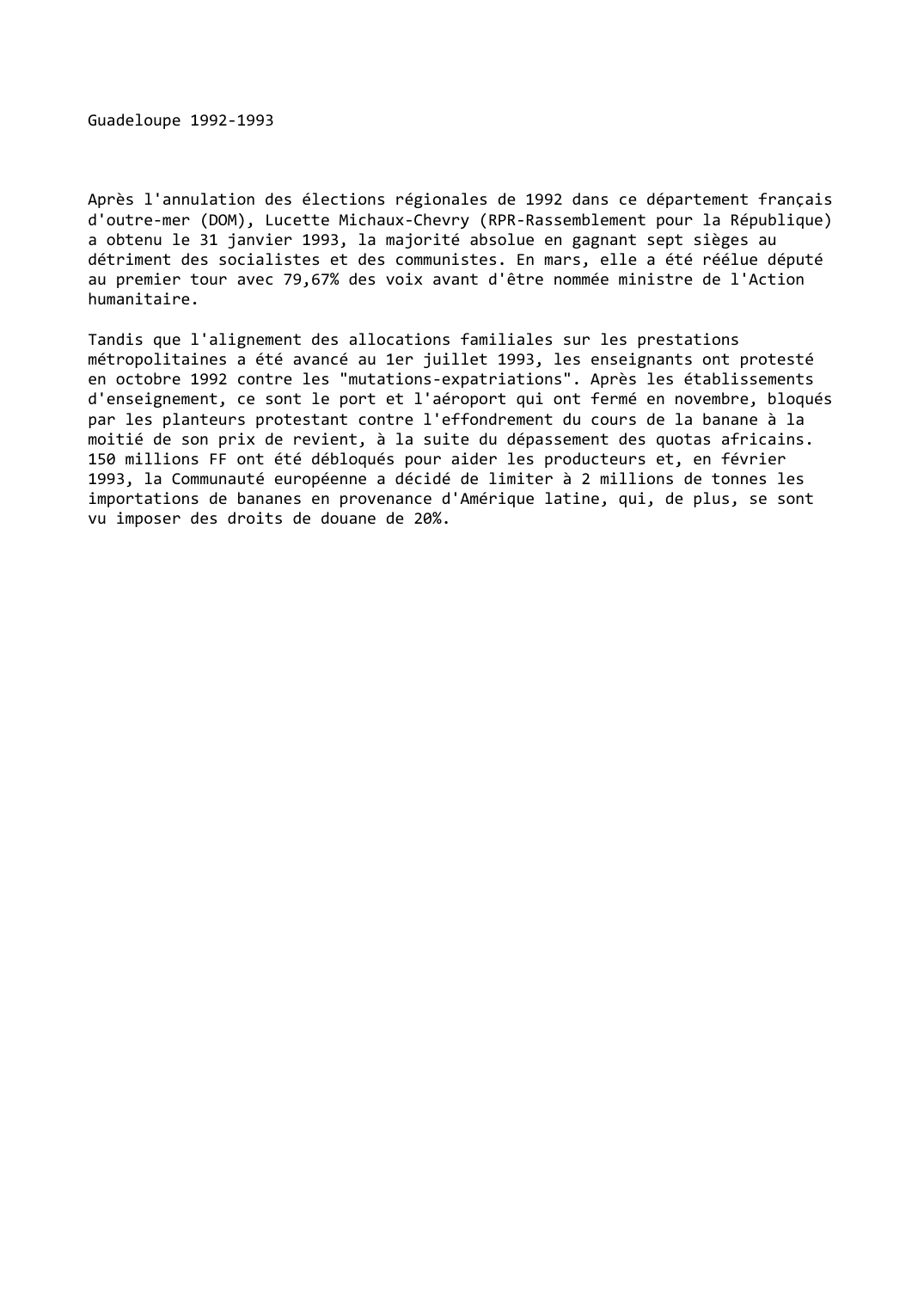 Prévisualisation du document Guadeloupe (1992-1993)