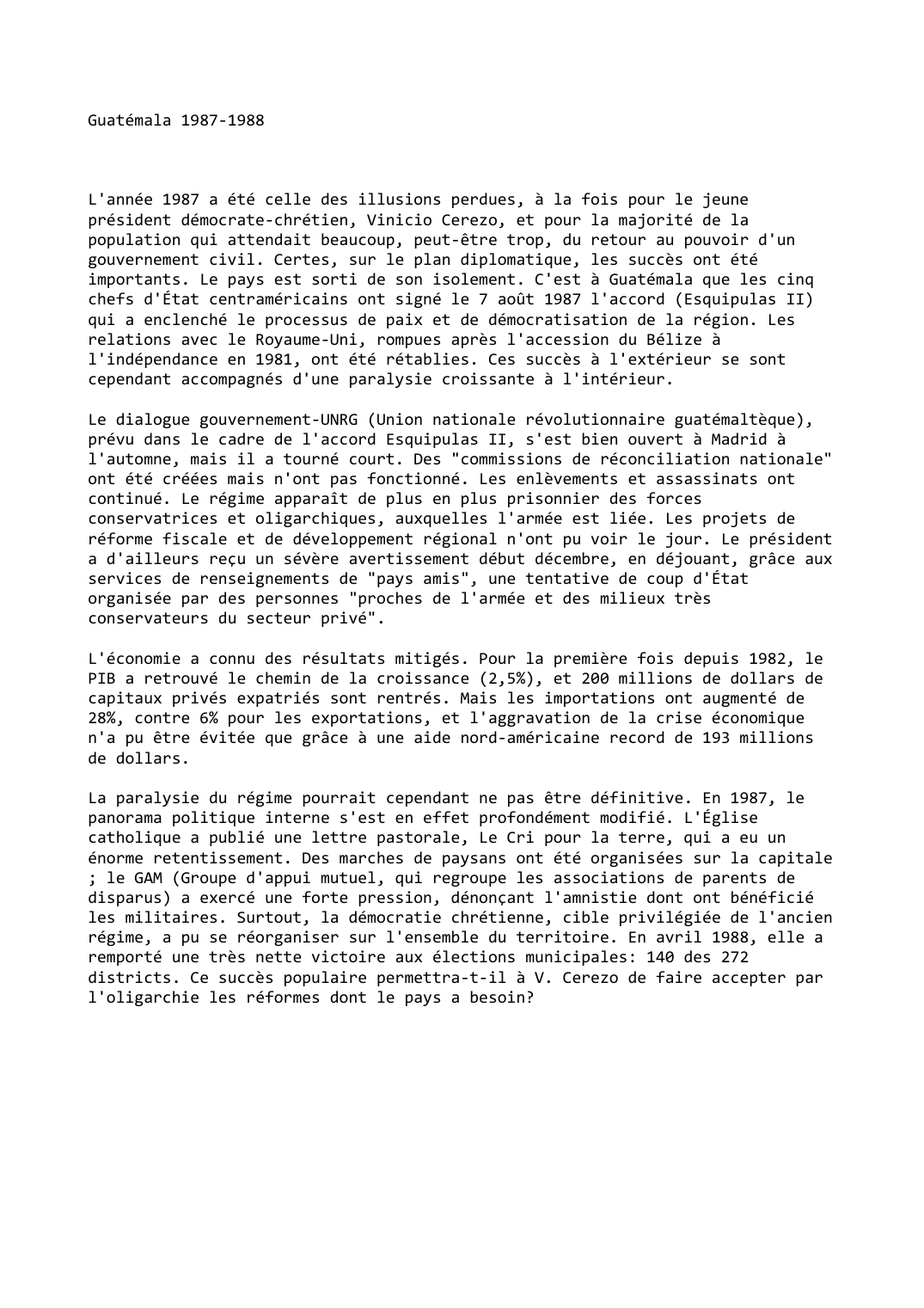 Prévisualisation du document Guatémala 1987-1988