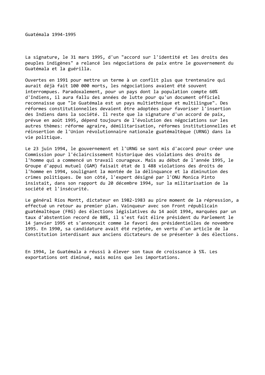 Prévisualisation du document Guatémala 1994-1995