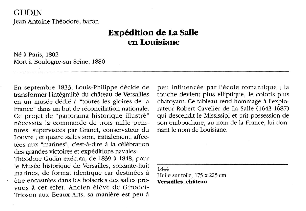 Prévisualisation du document GUDIN Jean Antoine Théodore, baron : Expédition de La Salle en Louisiane