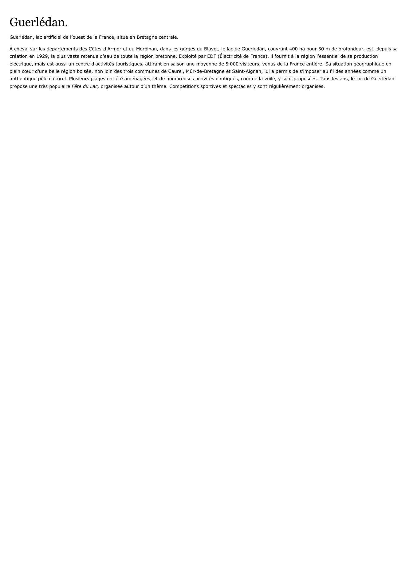 Prévisualisation du document Guerlédan.