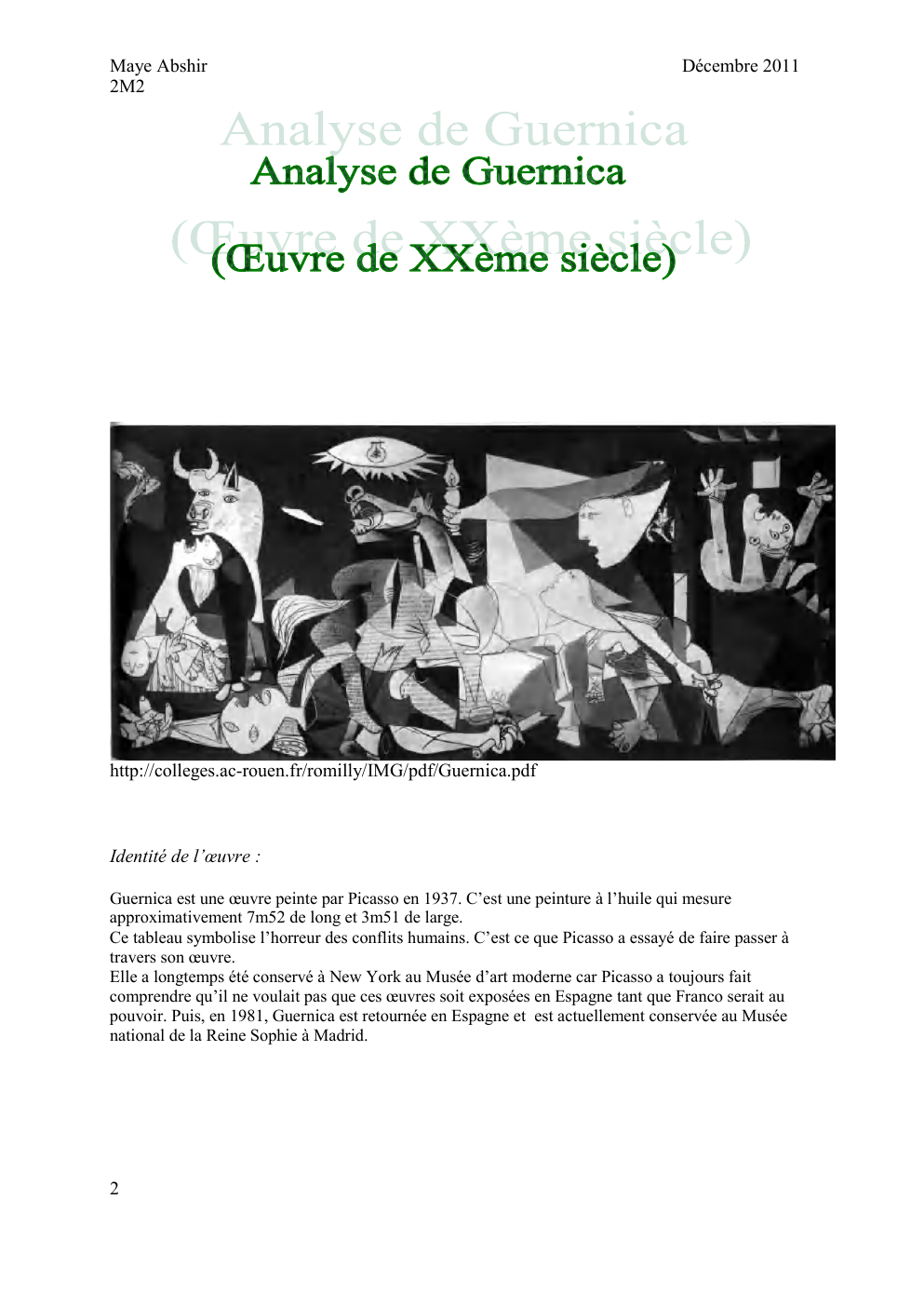 Prévisualisation du document Guernica - 1937 - Picasso