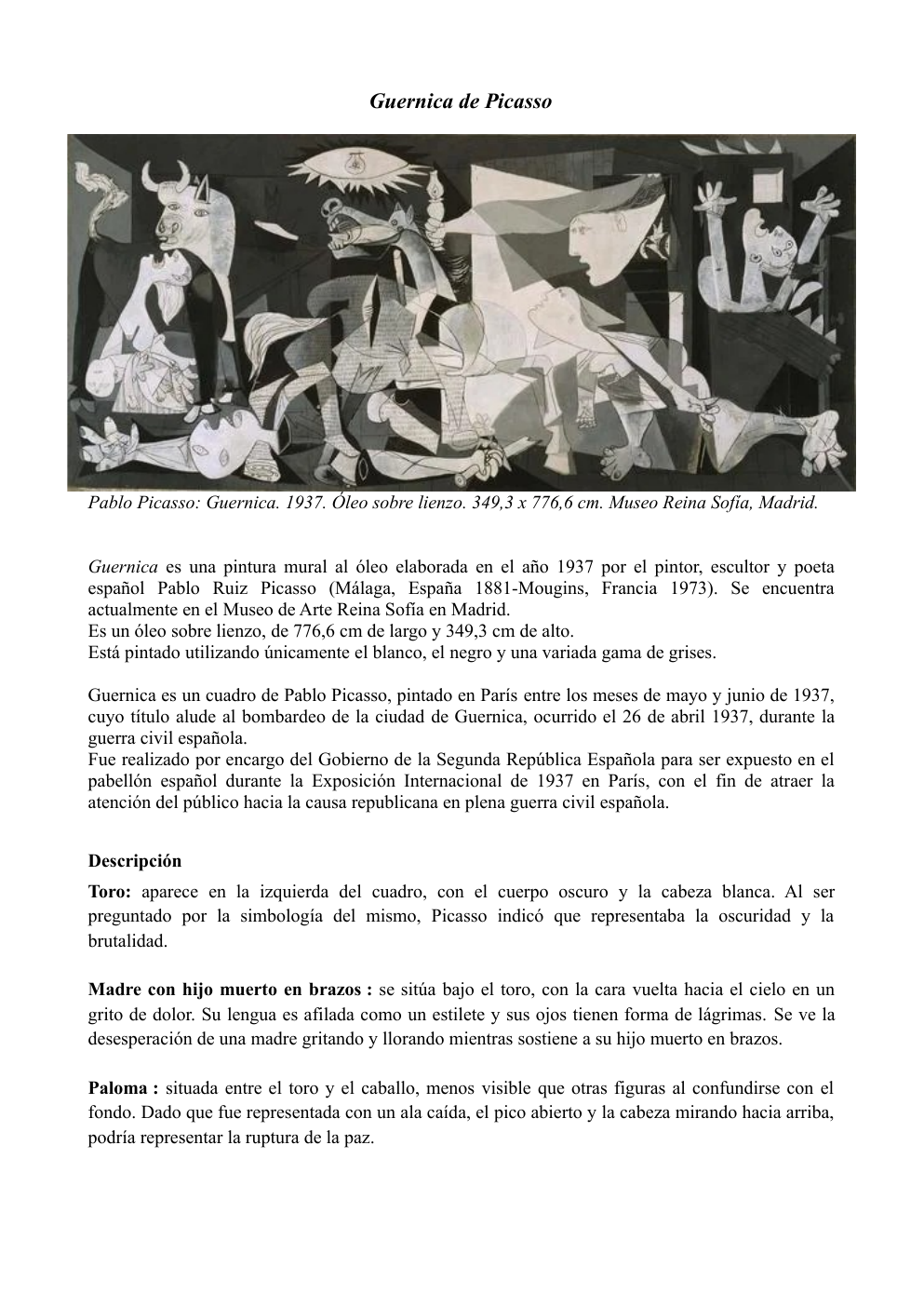 Prévisualisation du document Guernica de Picasso
