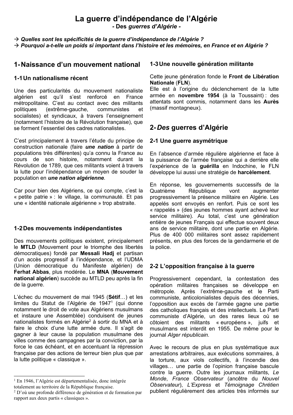 Prévisualisation du document Guerre d’Algérie