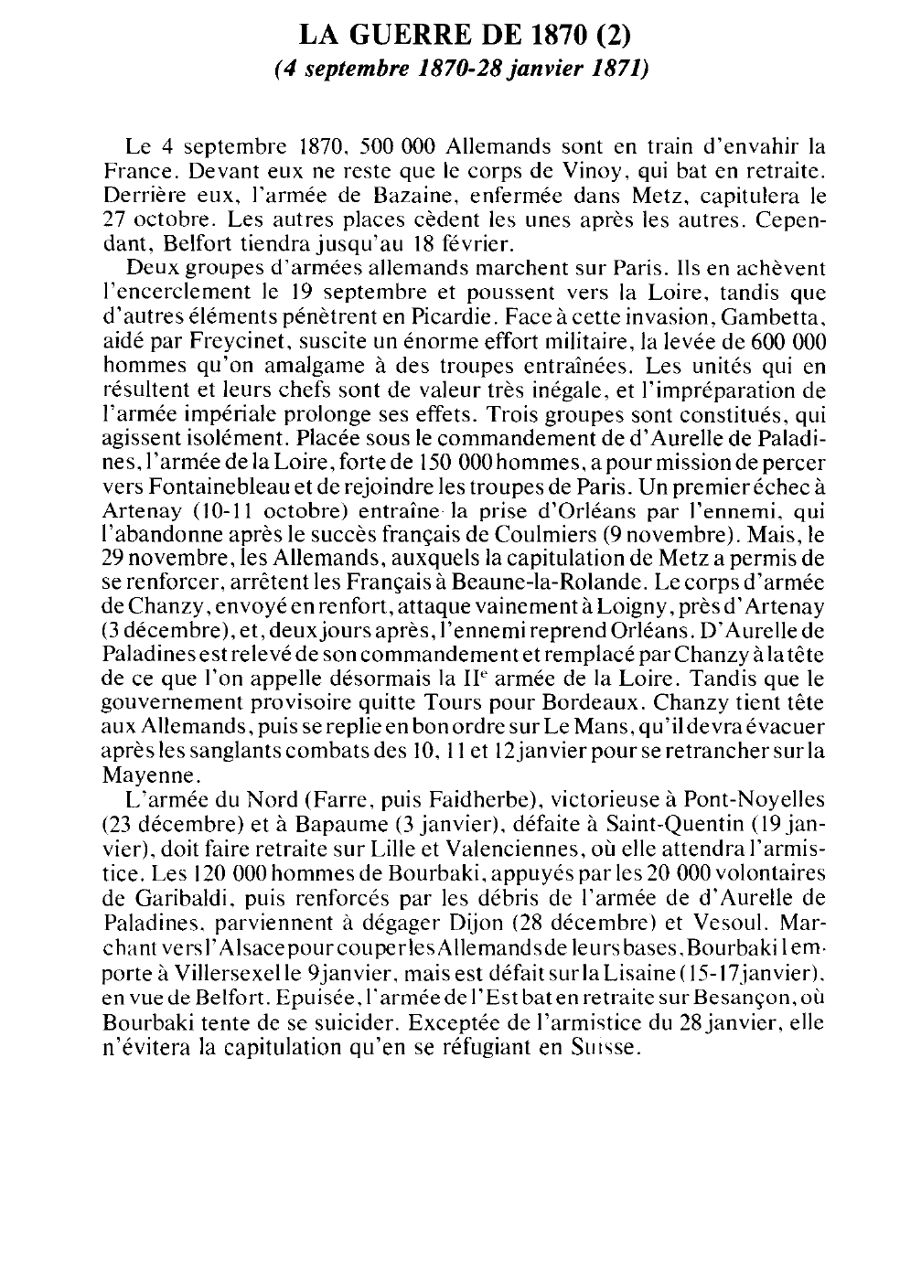 Prévisualisation du document GUERRE DE 1870 - HISTOIRE