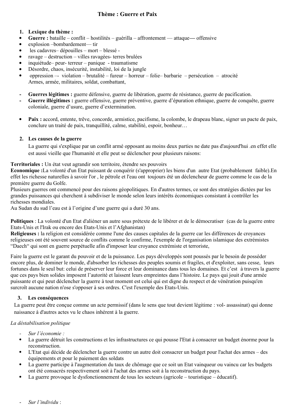Prévisualisation du document guerre et paix