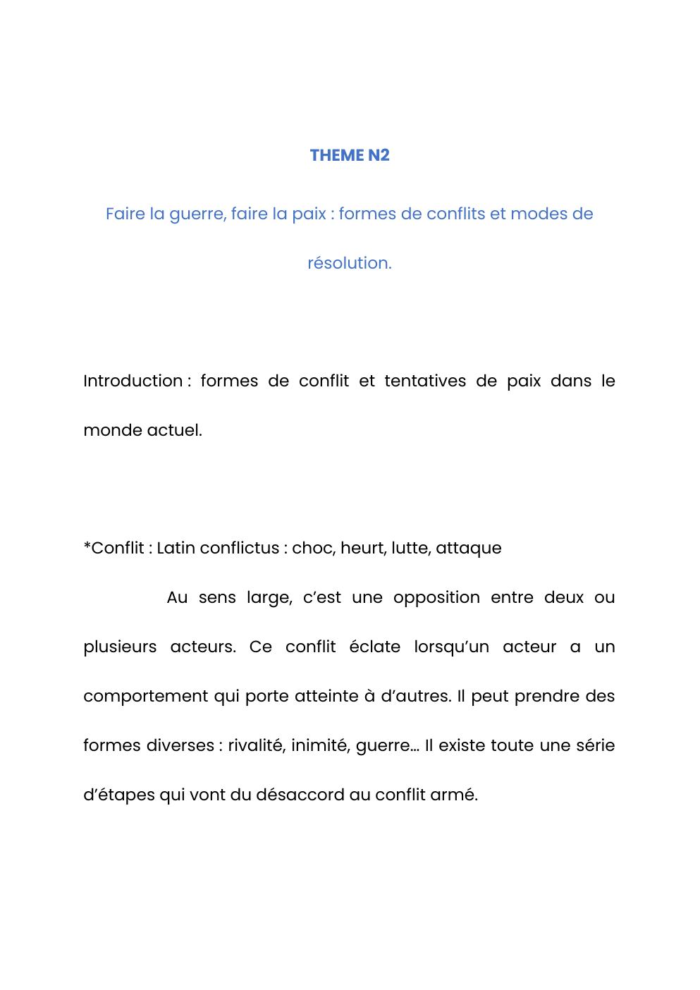 Prévisualisation du document guerre et paix HGGSP: THEME N2 Faire la guerre, faire la paix : formes de conflits et modes de résolution.