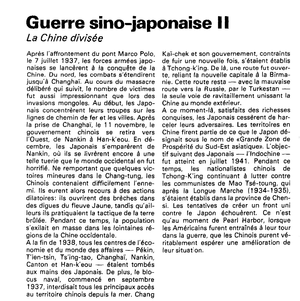 Prévisualisation du document Guerre sino-japonaise:
Première phase: invasion de la Chine.