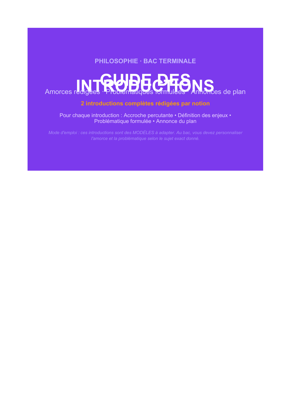 Prévisualisation du document guide philosophie introductions sujets traités