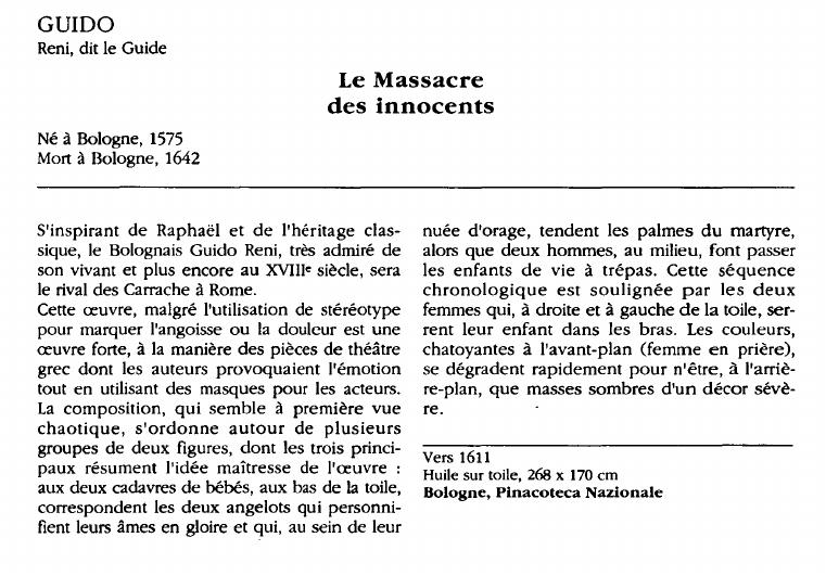 Prévisualisation du document GUIDOReni, dit le Guide:Le Massacredes innocents.