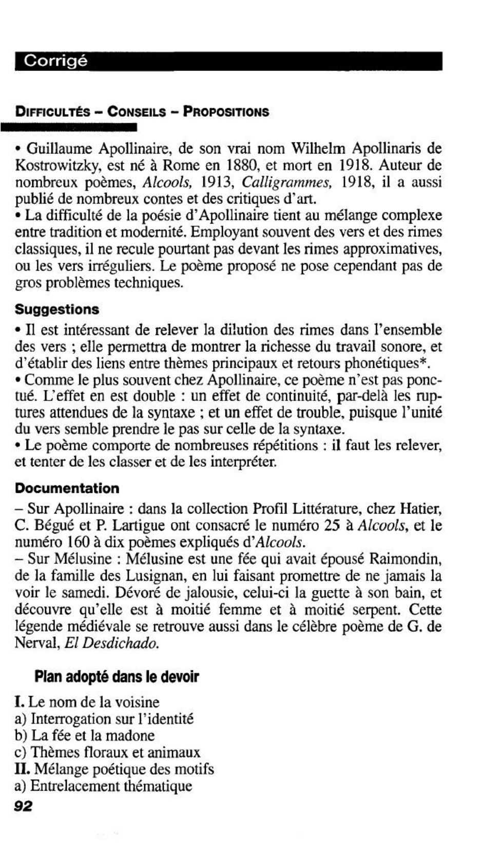 Prévisualisation du document Guillaume Apollinaire 08130-1918) œUVRES POÉTIQUES (1909) Poème à Yvonne