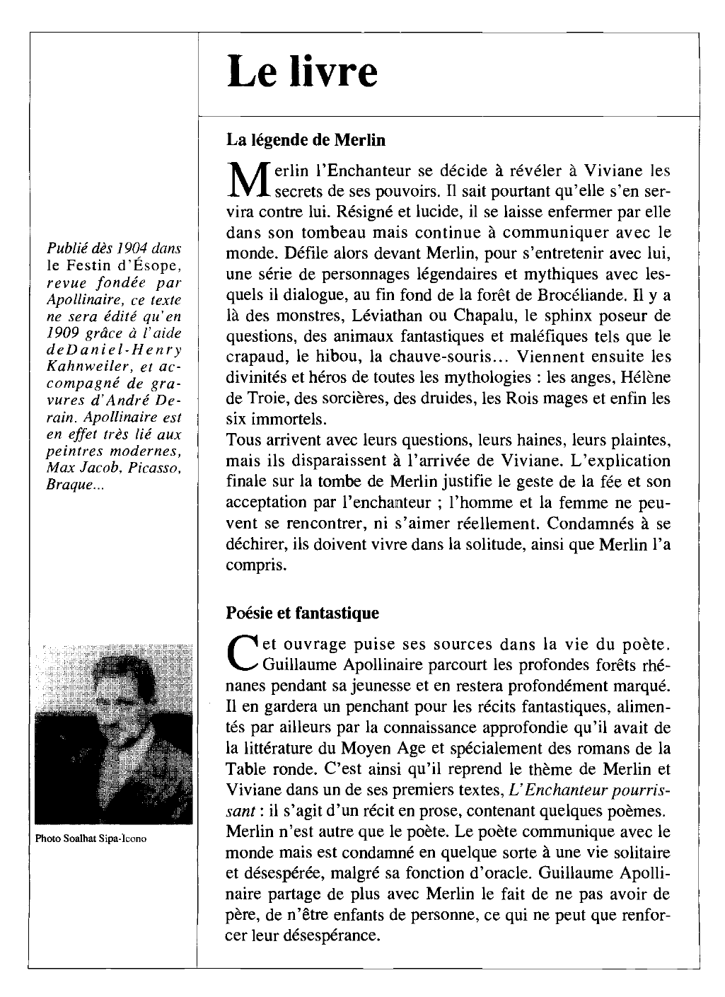 Prévisualisation du document Guillaume Apollinaire, L'Enchanteur Pourrissant (résumé et analyse)