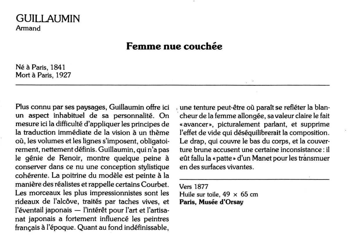 Prévisualisation du document GUILLAUMIN Armand : Femme nue couchée