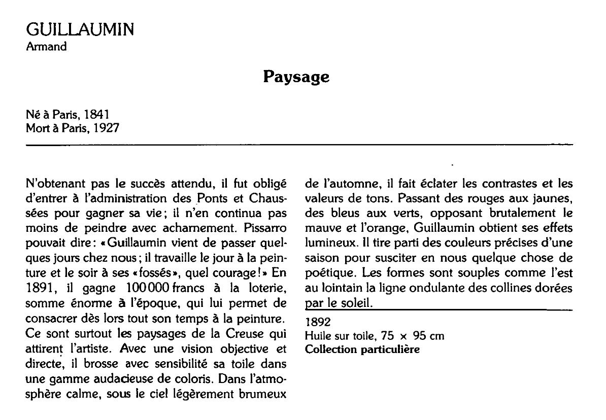 Prévisualisation du document GUILLAUMIN Armand : Paysage