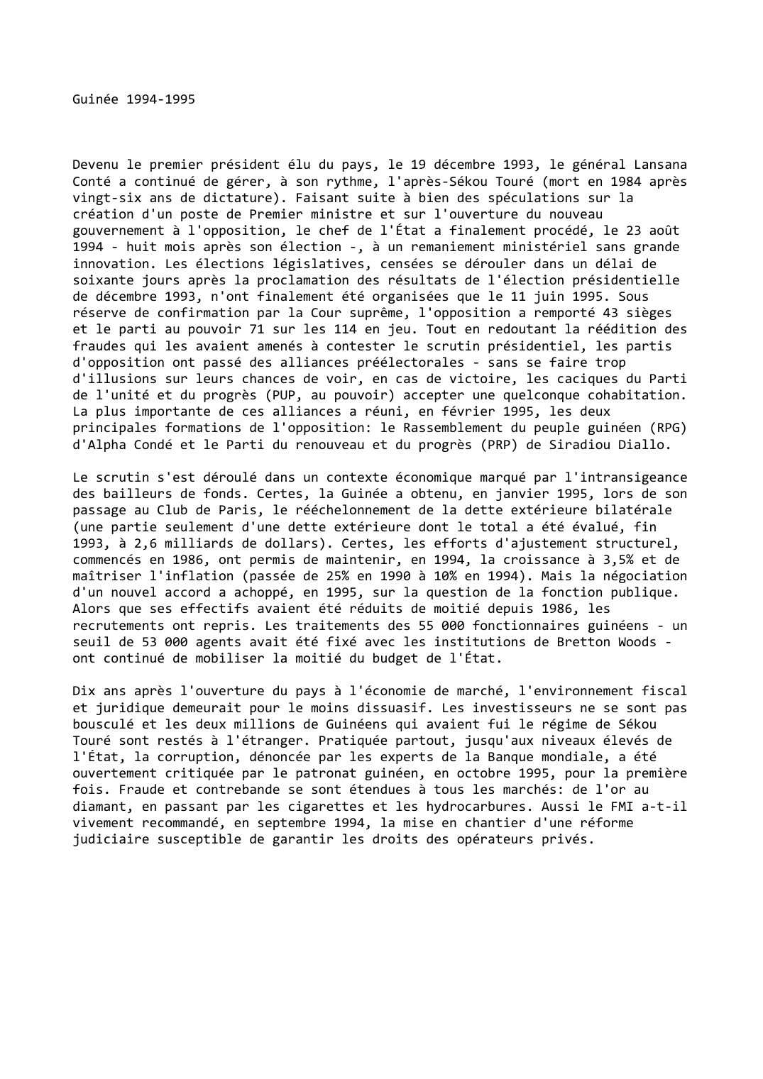 Prévisualisation du document Guinée 1994-1995