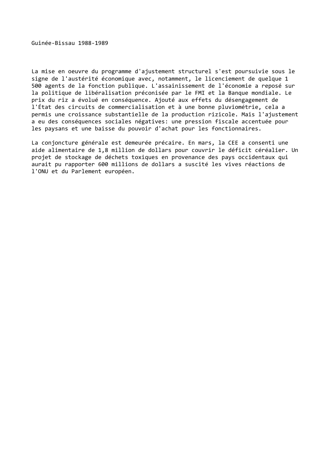Prévisualisation du document Guinée-Bissau 1988-1989