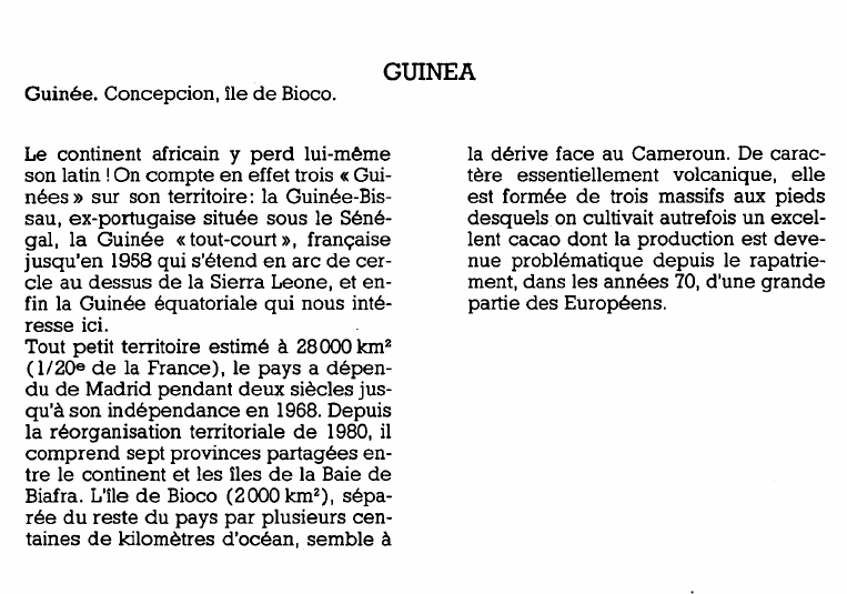 Prévisualisation du document Guinée. Concepcion, île de Bioco.