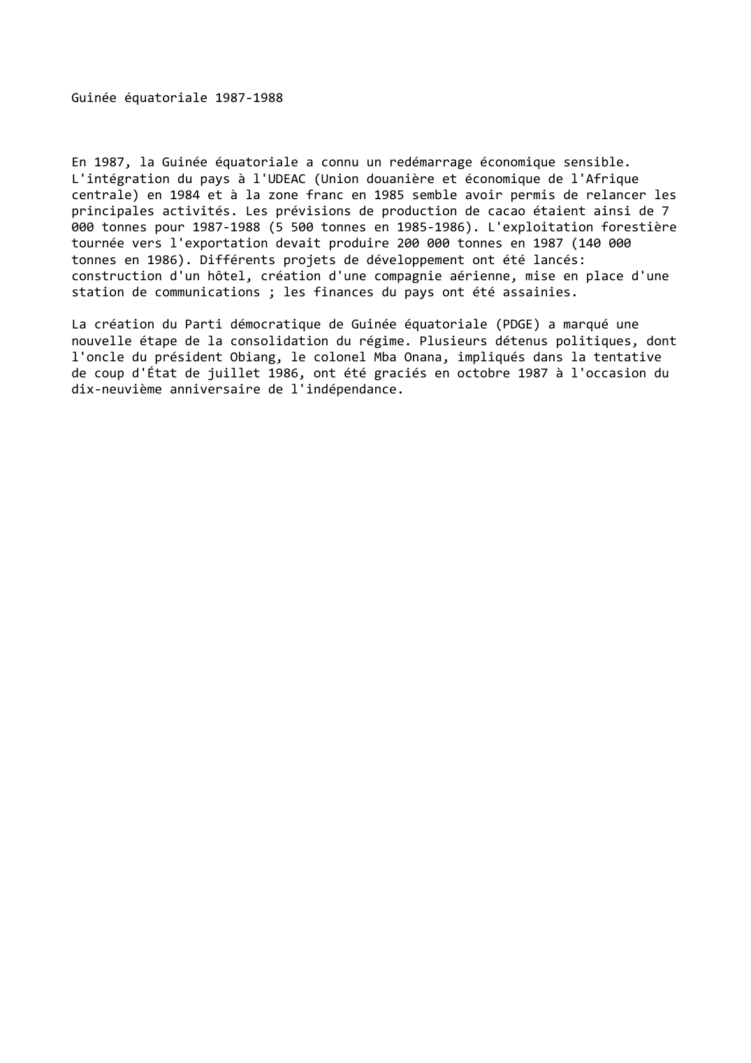 Prévisualisation du document Guinée équatoriale 1987-1988