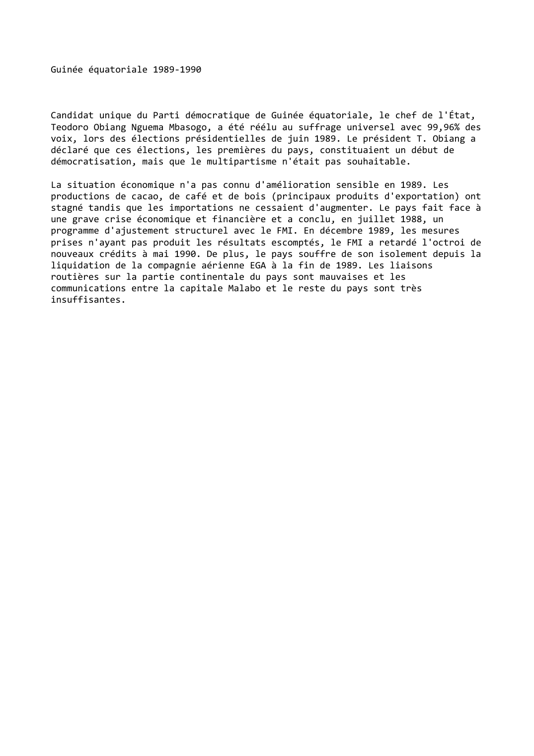 Prévisualisation du document Guinée équatoriale 1989-1990