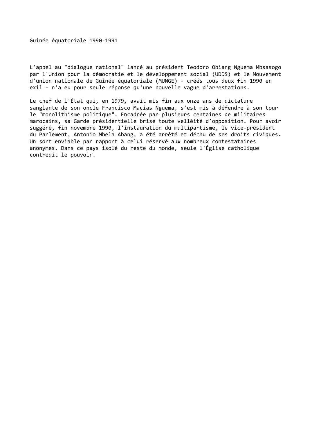 Prévisualisation du document Guinée équatoriale 1990-1991