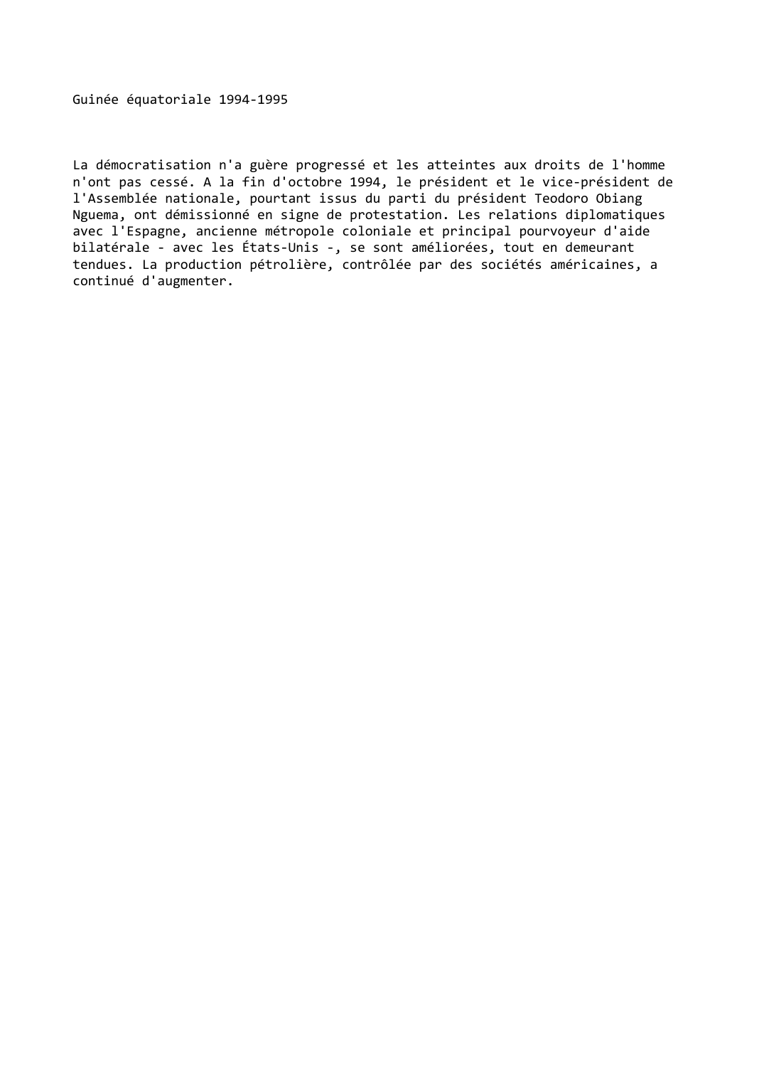 Prévisualisation du document Guinée équatoriale 1994-1995