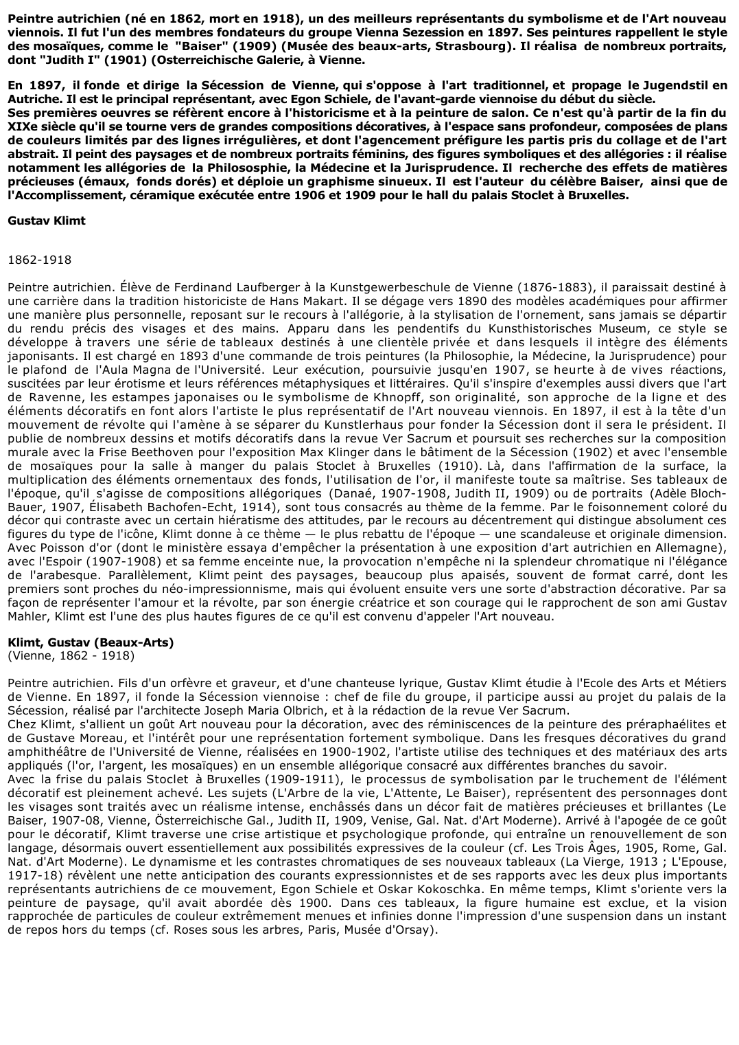 Prévisualisation du document Gustav Klimt