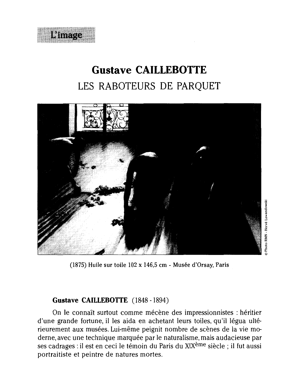 Prévisualisation du document Gustave CAILLEBOTTE: LES RABOTEURS DE PARQUET