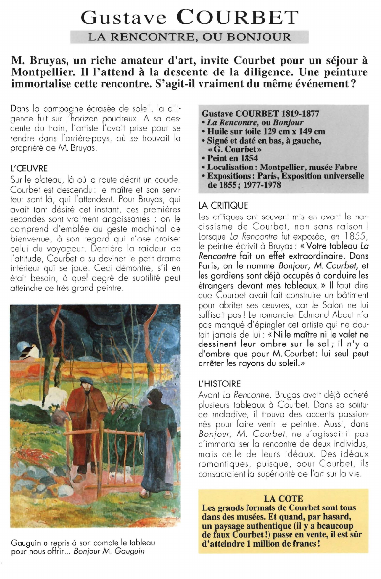 Prévisualisation du document Gustave COURBET:LA RENCONTRE, OU BONJOUR.