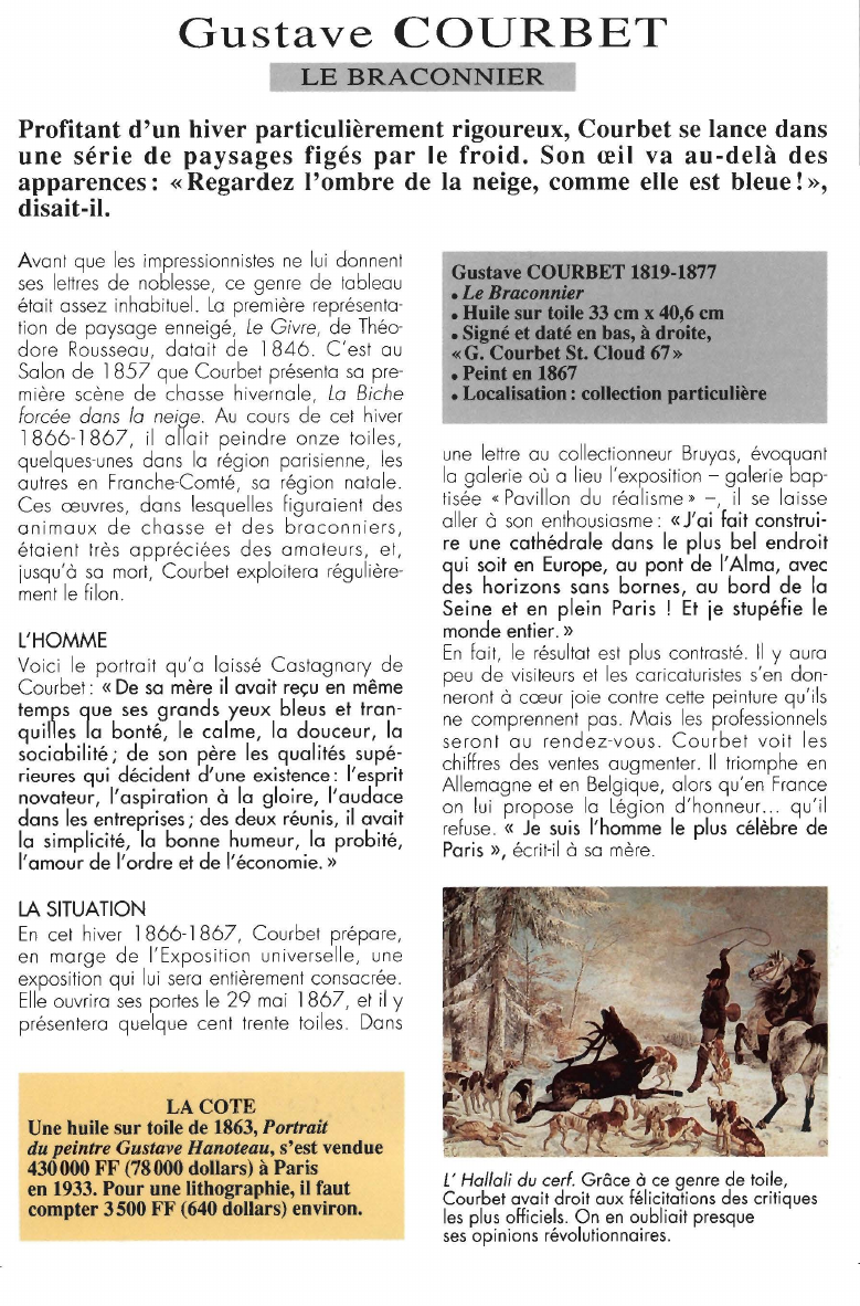 Prévisualisation du document Gustave COURBET:LE BRACONNIER.