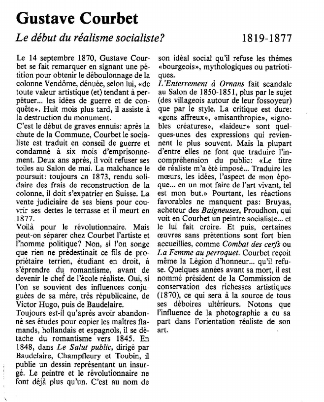 Prévisualisation du document Gustave CourbetLe début du réalisme socialiste?