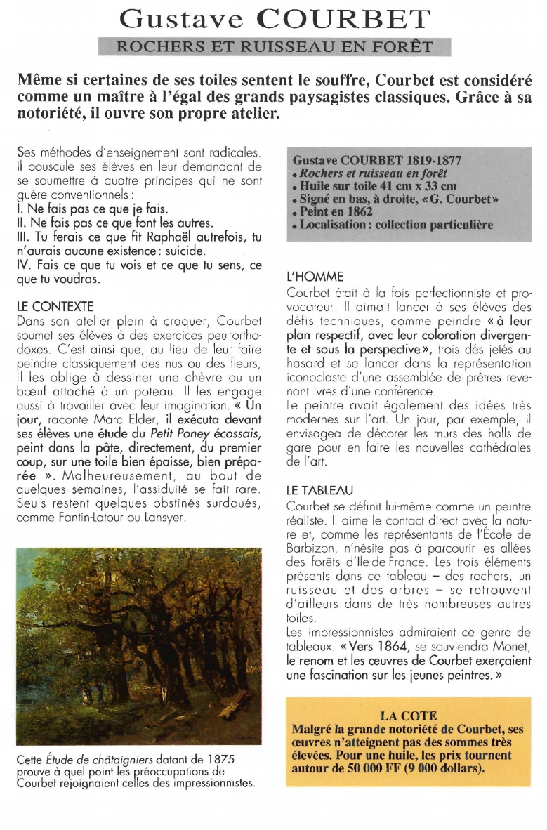 Prévisualisation du document Gustave COURBET:ROCHERS ET RUISSEAU EN FORÊT.