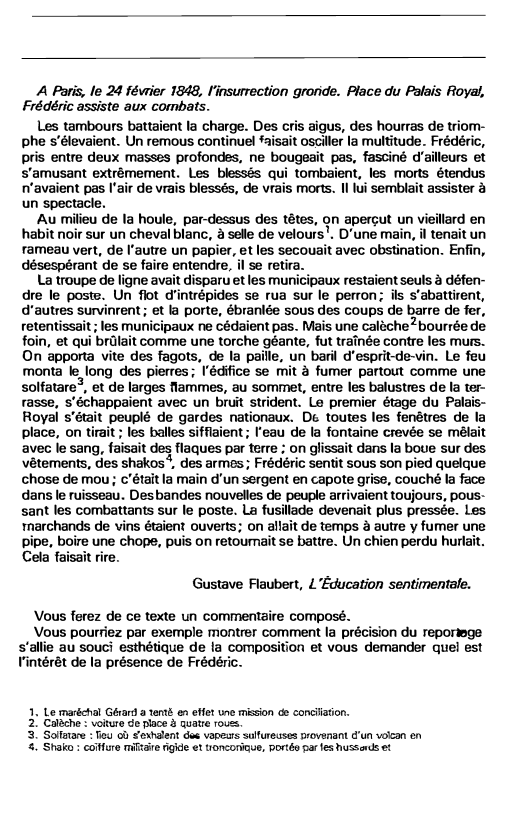 Prévisualisation du document Gustave Flaubert, L'Éducation sentimentale. Commentaire