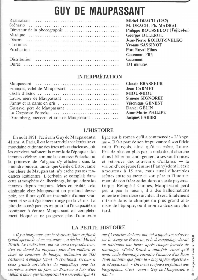 Prévisualisation du document GUY DE MAUPASSANT (analyse du film)