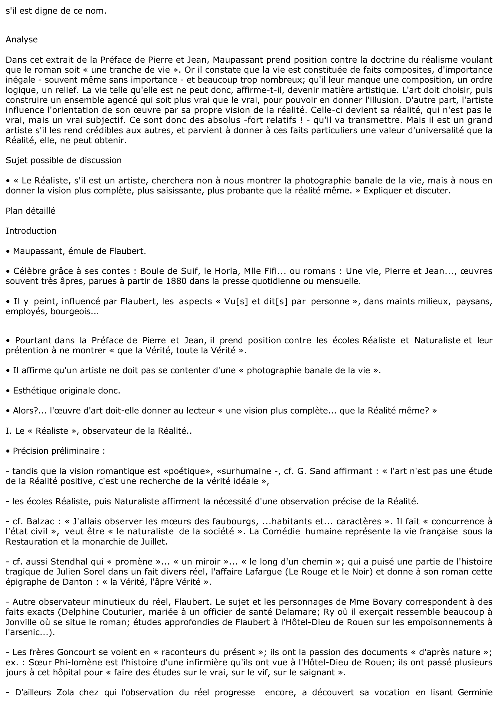 Prévisualisation du document Guy de MAUPASSANT, Préface de Pierre et Jean