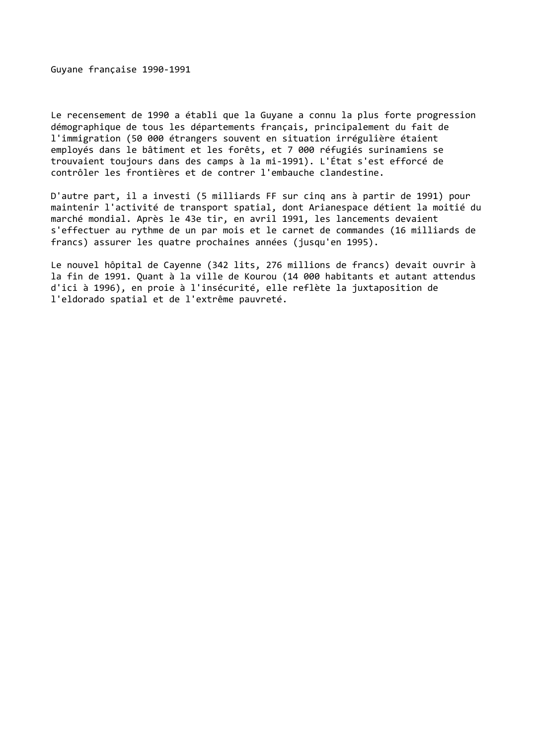 Prévisualisation du document Guyane française (1990-1991)