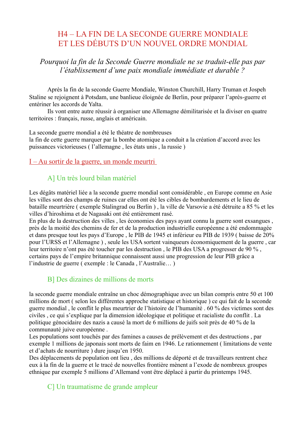 Prévisualisation du document H4 – LA FIN DE LA SECONDE GUERRE MONDIALE ET LES DÉBUTS D’UN NOUVEL ORDRE MONDIAL