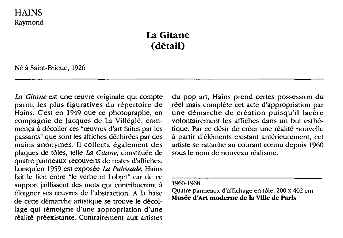 Prévisualisation du document HAINS Raymond : La Gitane