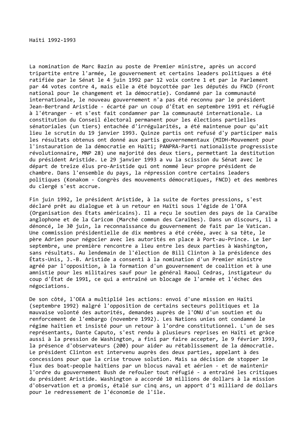 Prévisualisation du document Haïti (1992-1993)