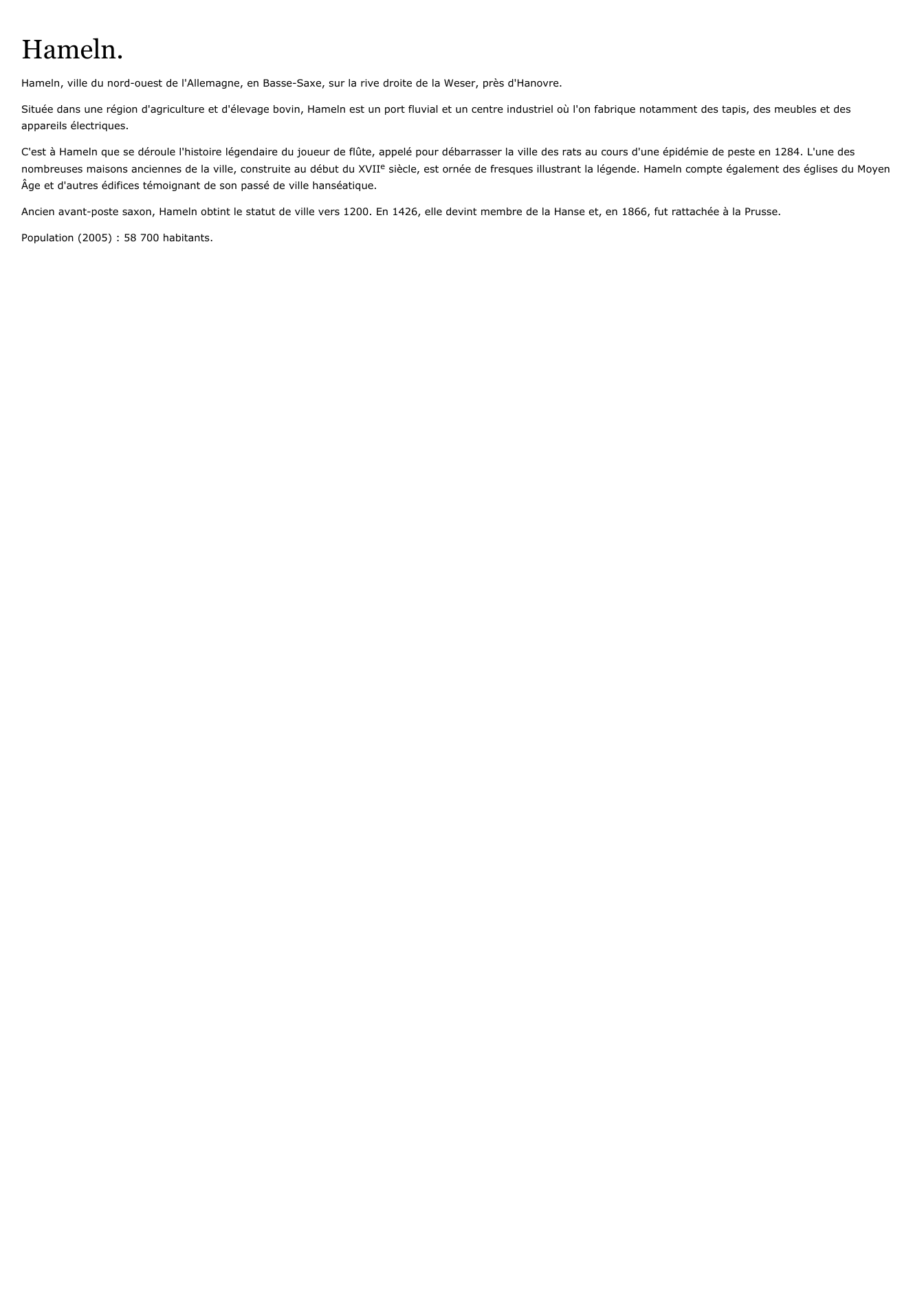 Prévisualisation du document Hameln.