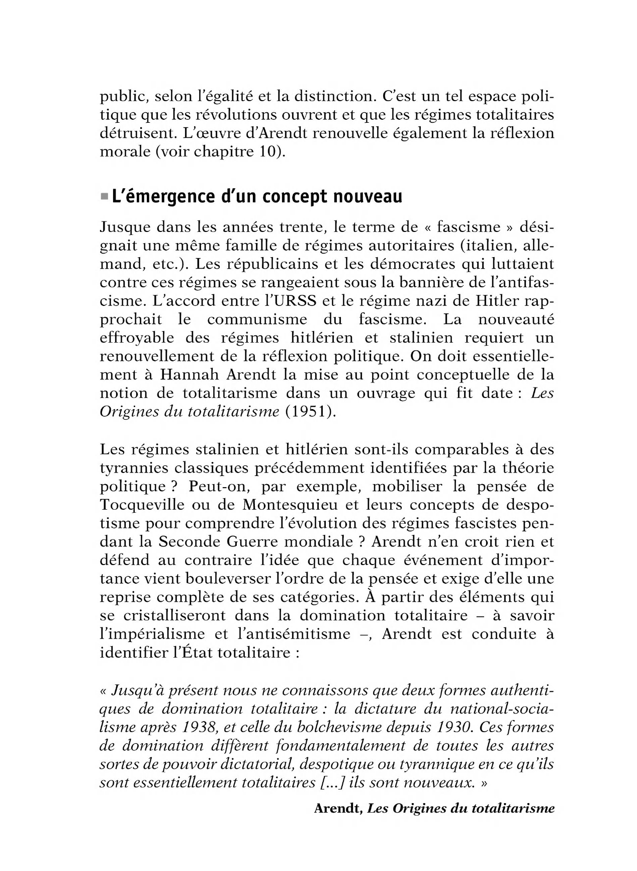 Prévisualisation du document 	HANNAH ARENDT : LES ORIGINES DU TOTALITARISME (Résumé & Analyse)