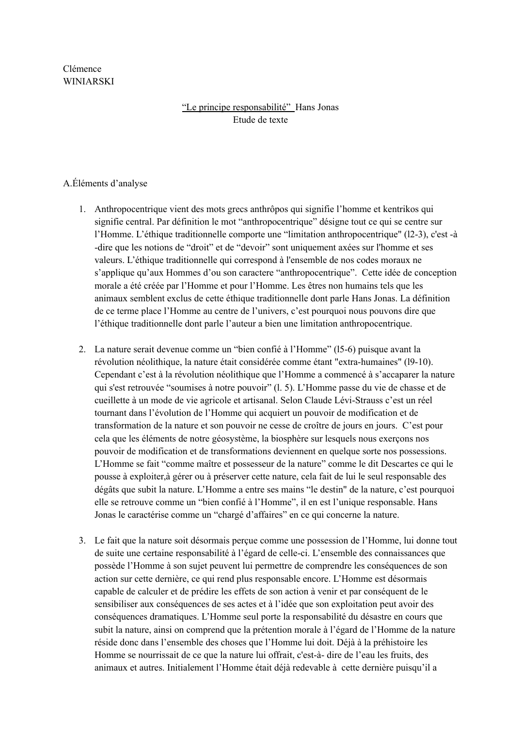 Prévisualisation du document Hans Jonas le principe responsabilité - étude de texte