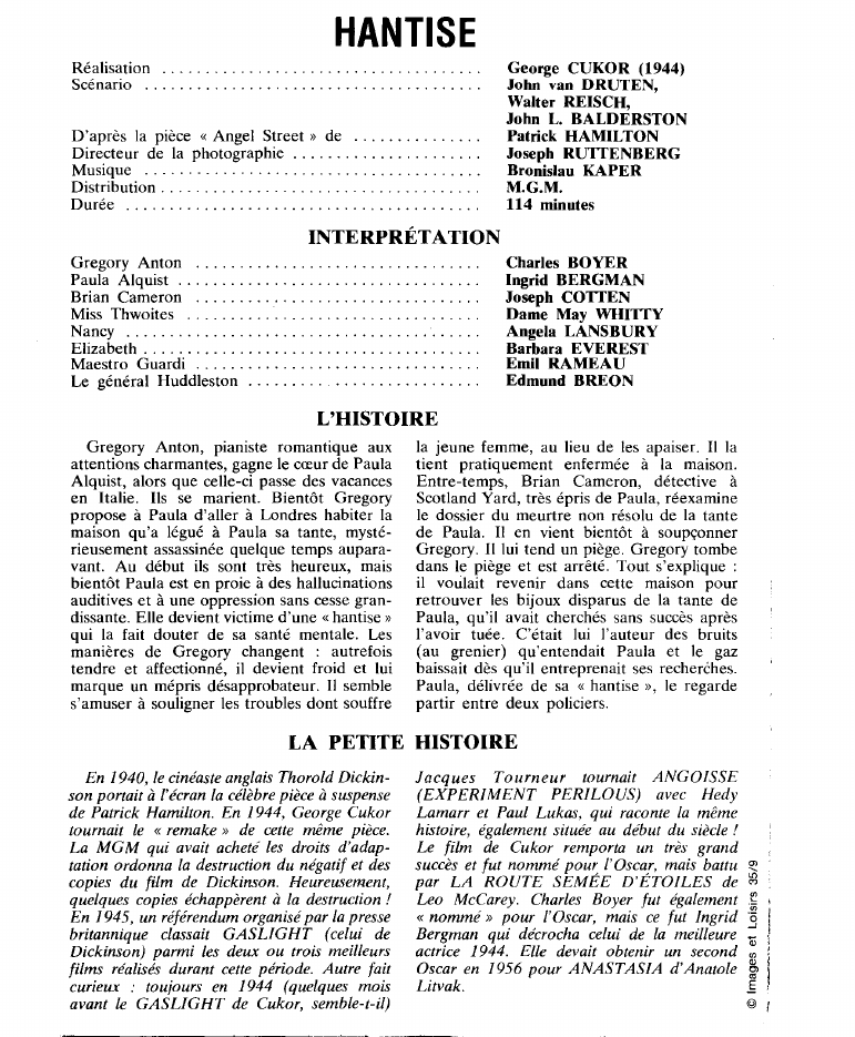 Prévisualisation du document HANTISE