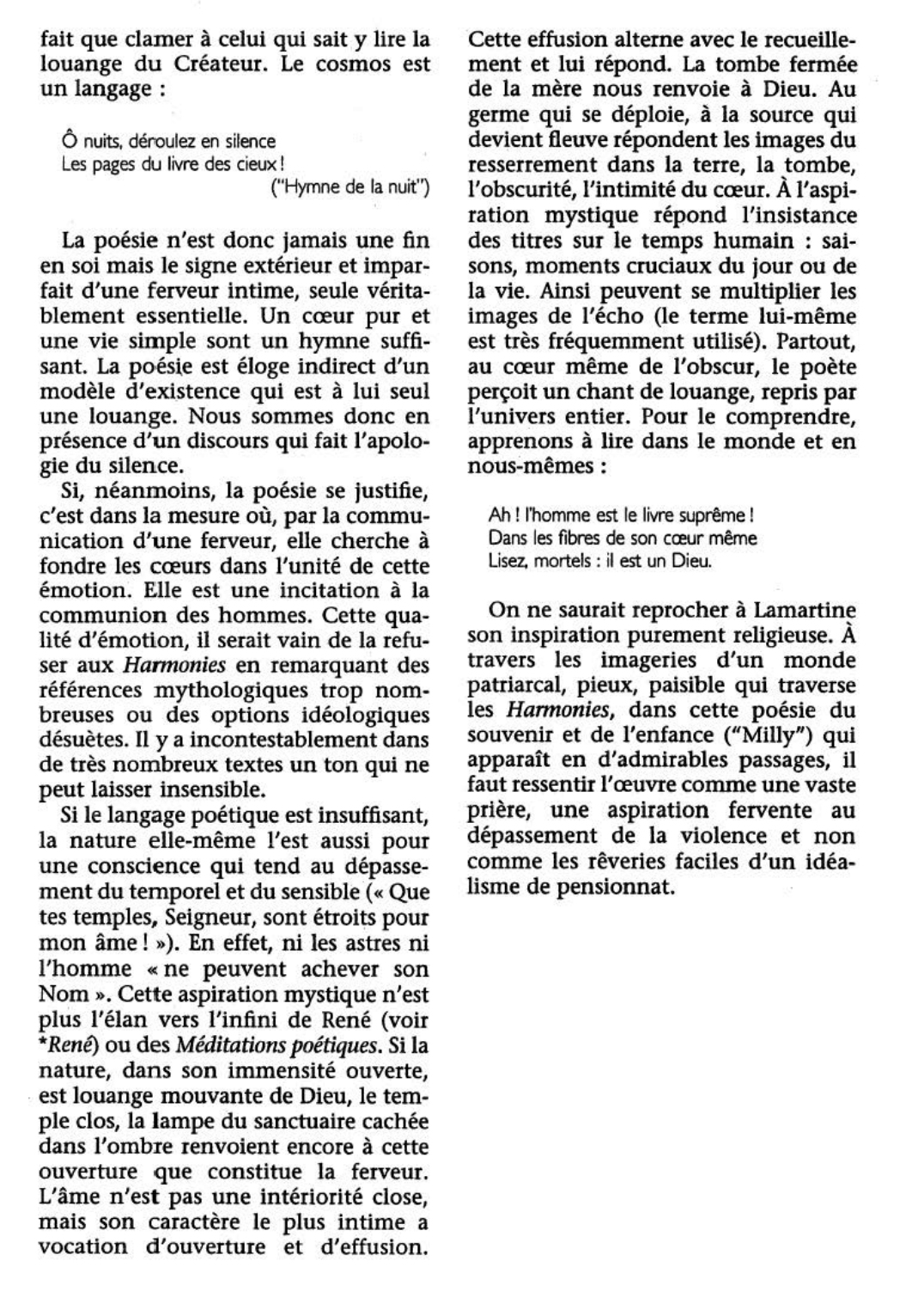 Prévisualisation du document Harmonies poétiques et religieuses. Recueil poétique d'Alphonse de Lamartine  (analyse détaillée)