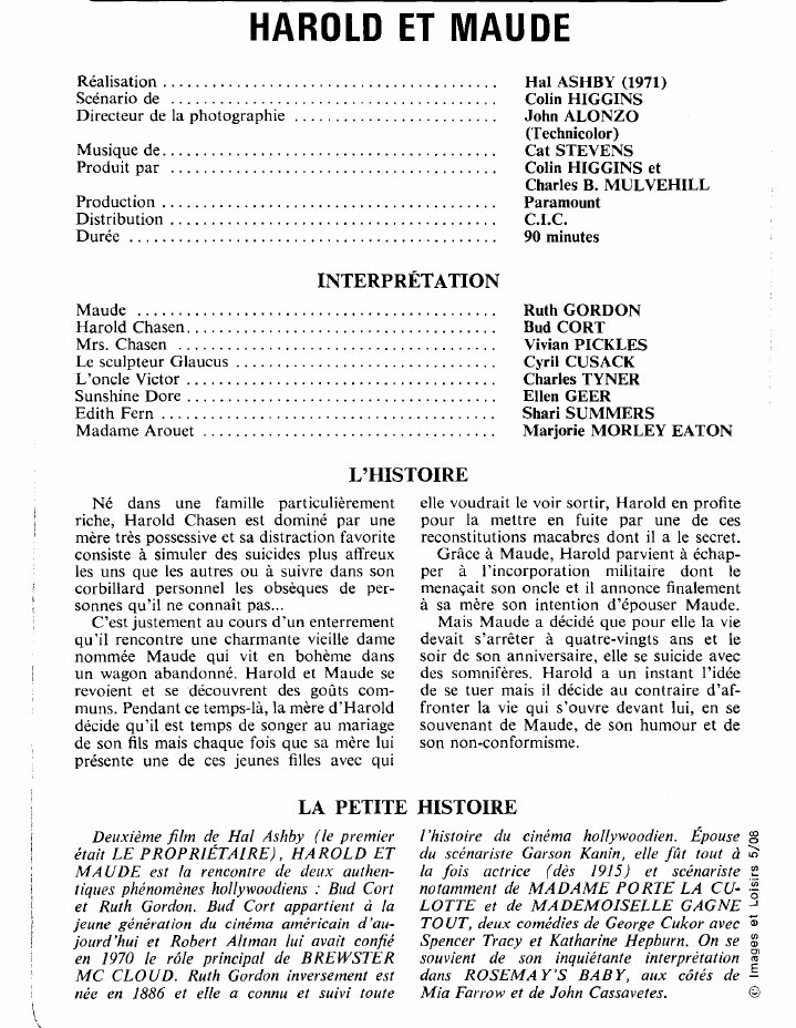 Prévisualisation du document HAROLD ET MAUDE